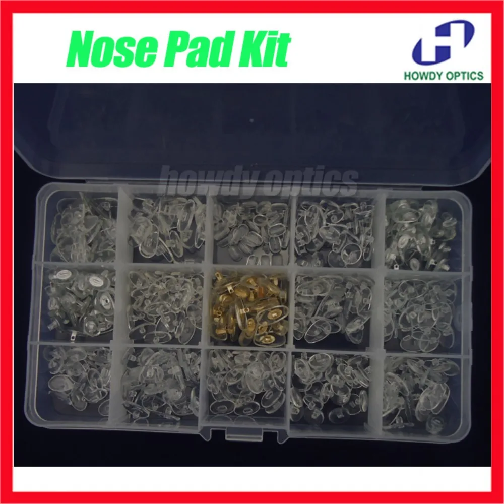 300pcs/set Glasses Nose Pads Case Eyeglass Nose Pads Kit Including Kinds Of PVC Nose Pads