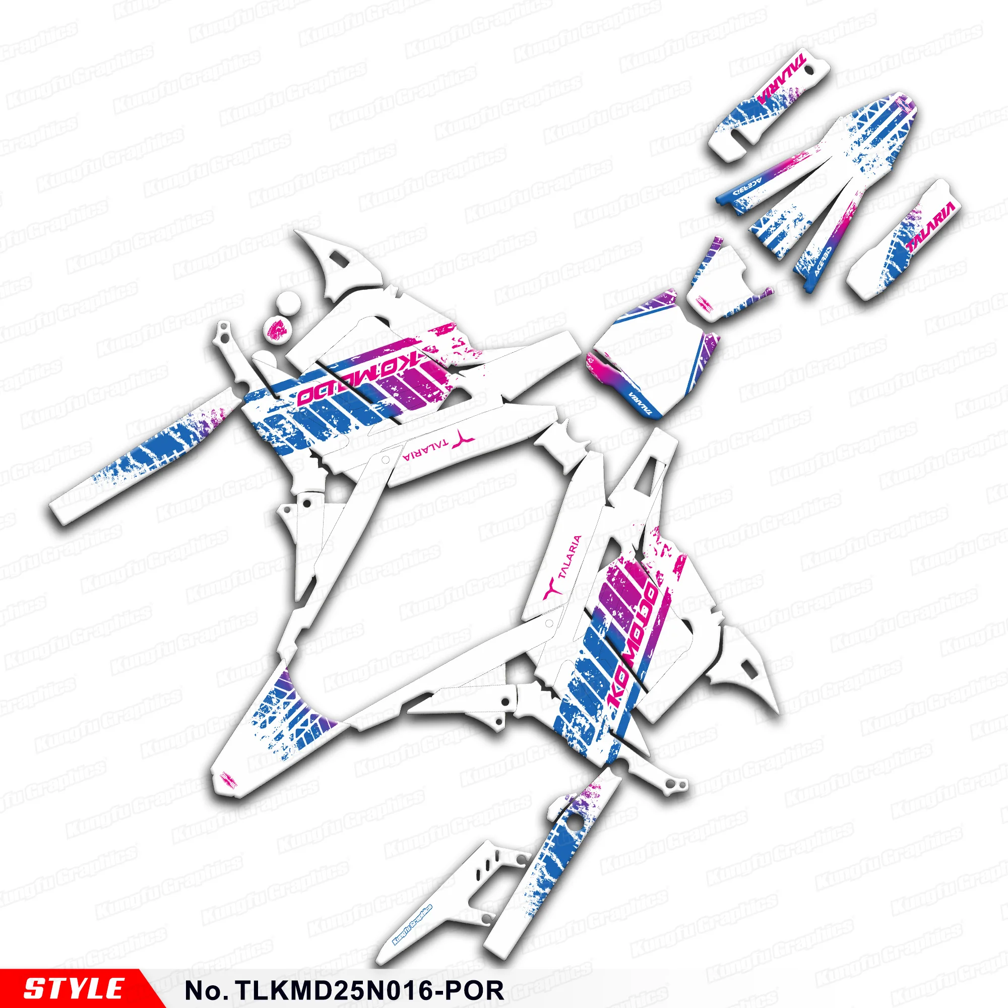 

JY RACING Stickers Set Motorcycle Graphics for TALARIA KOMODO, Parts, Style No.TLKMD25N016-POR