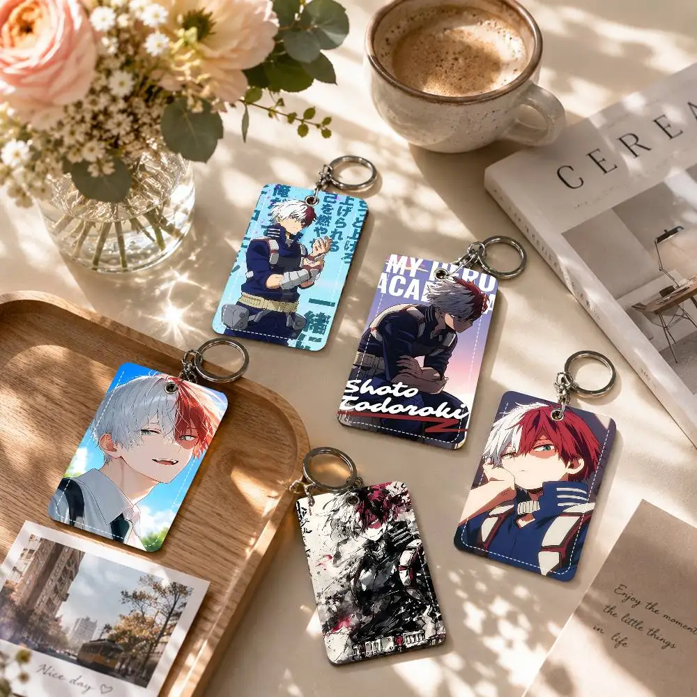 Anime My Hero A-Academia Shoto Todoroki Holder Suitable For Bank Card Subway Bus Card Wallet Card Case Badge Holder Keychain