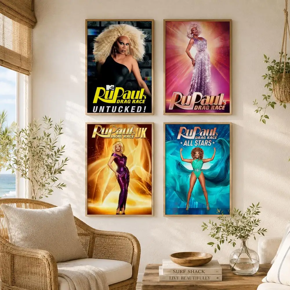 Competition Series R-RuPauls Drag Race Poster Versatile HD Waterproof Wall Art Self-Adhesive Decor for Any Space Ideal Gift