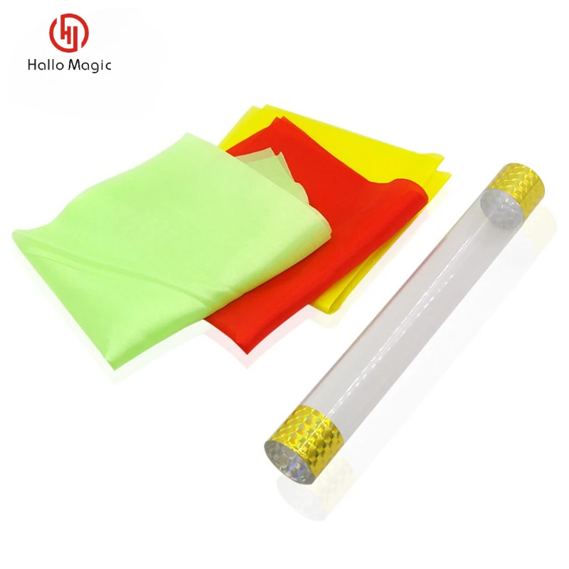 The Crystal Tube With Silk/Silk Blow PVC Tube Magic Tricks Stage Illusion Accessories Props Gimmick Props Scarve Linking Magica