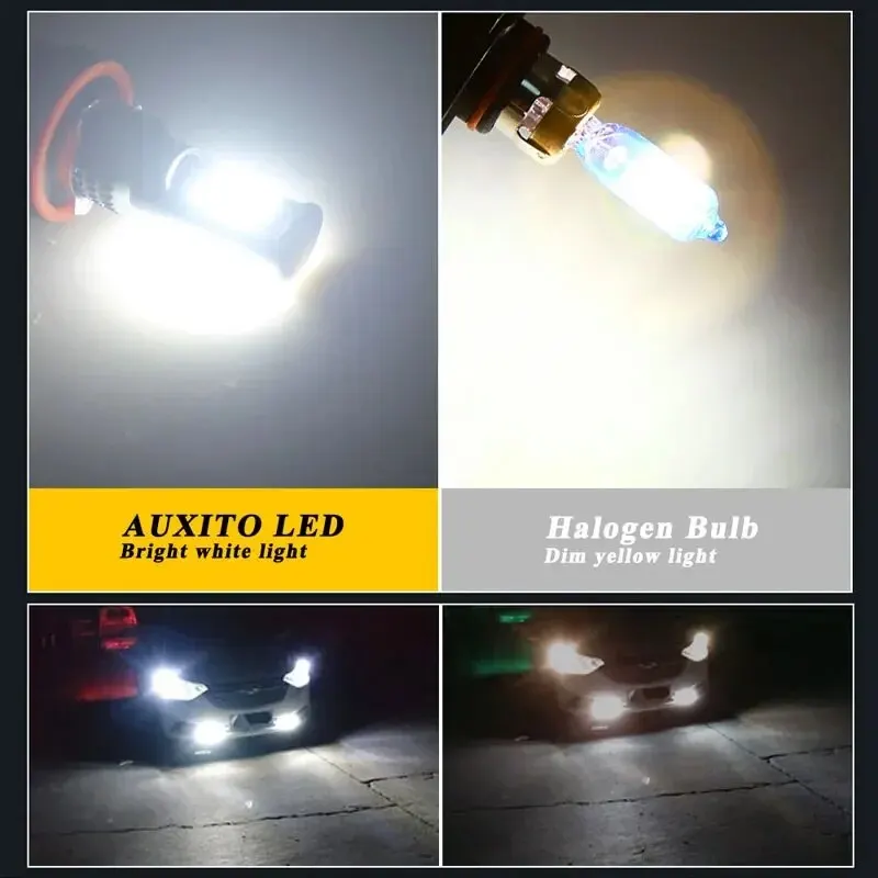 2 PCs Daul Color H7 H11 Led Fog Light 9005 HB4 3030 LED 24Smd 9006 HB4 Fog Lamps H4 Cars Headlight Bulbs 12V White Yellow