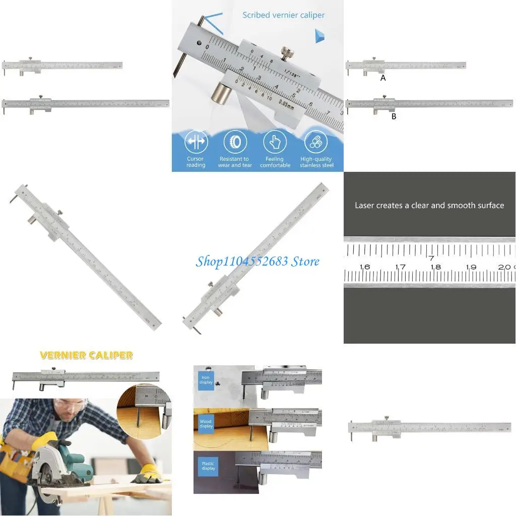 

Y6GD Stainless Steel Vernier Caliper 200/300mm Double Marking For Students Hobbyists