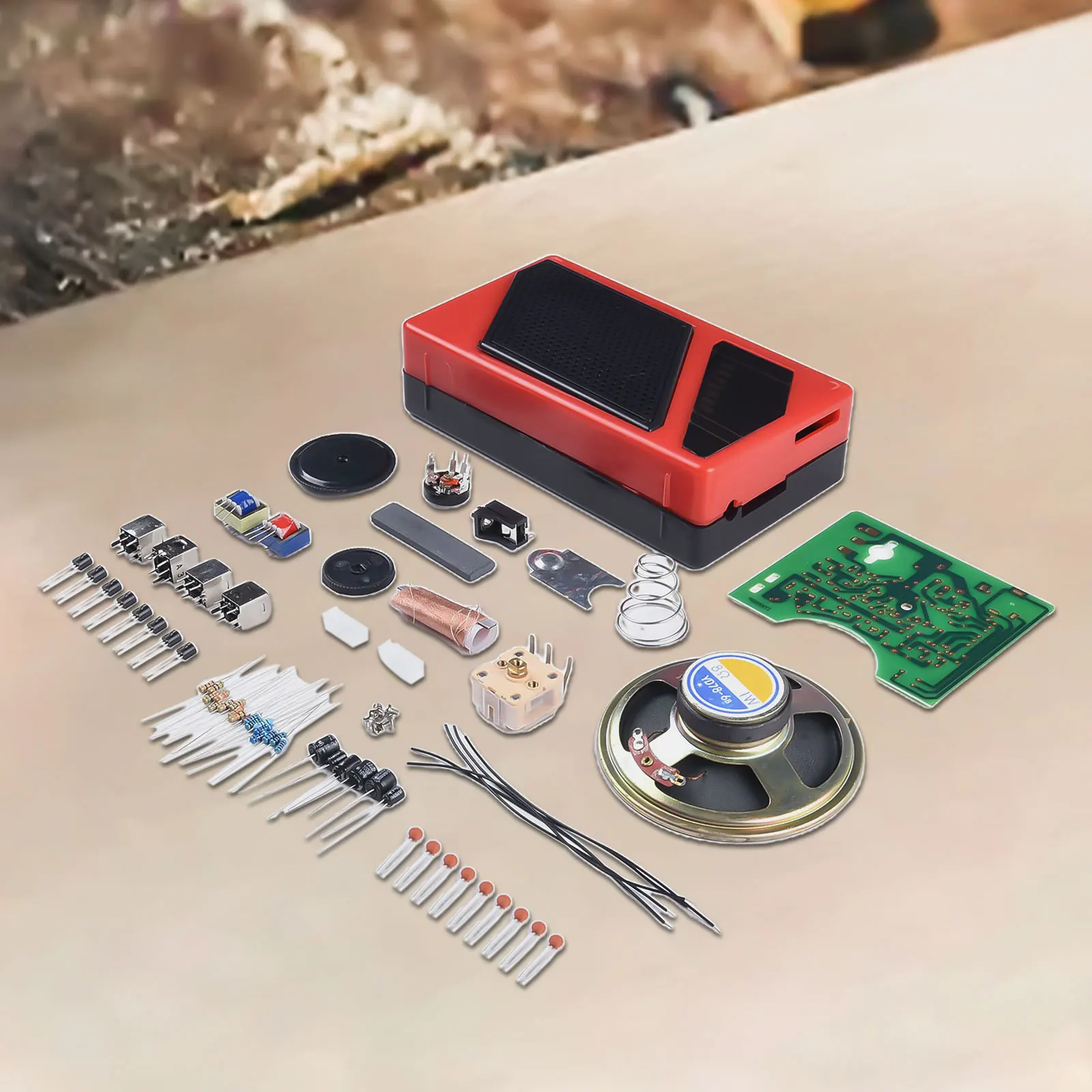 

921 Eight-Tube Radio Radio Kit Electronics Production Kit Exercise Parts Red Teaching Training Assembly 530-1605KHz Practical
