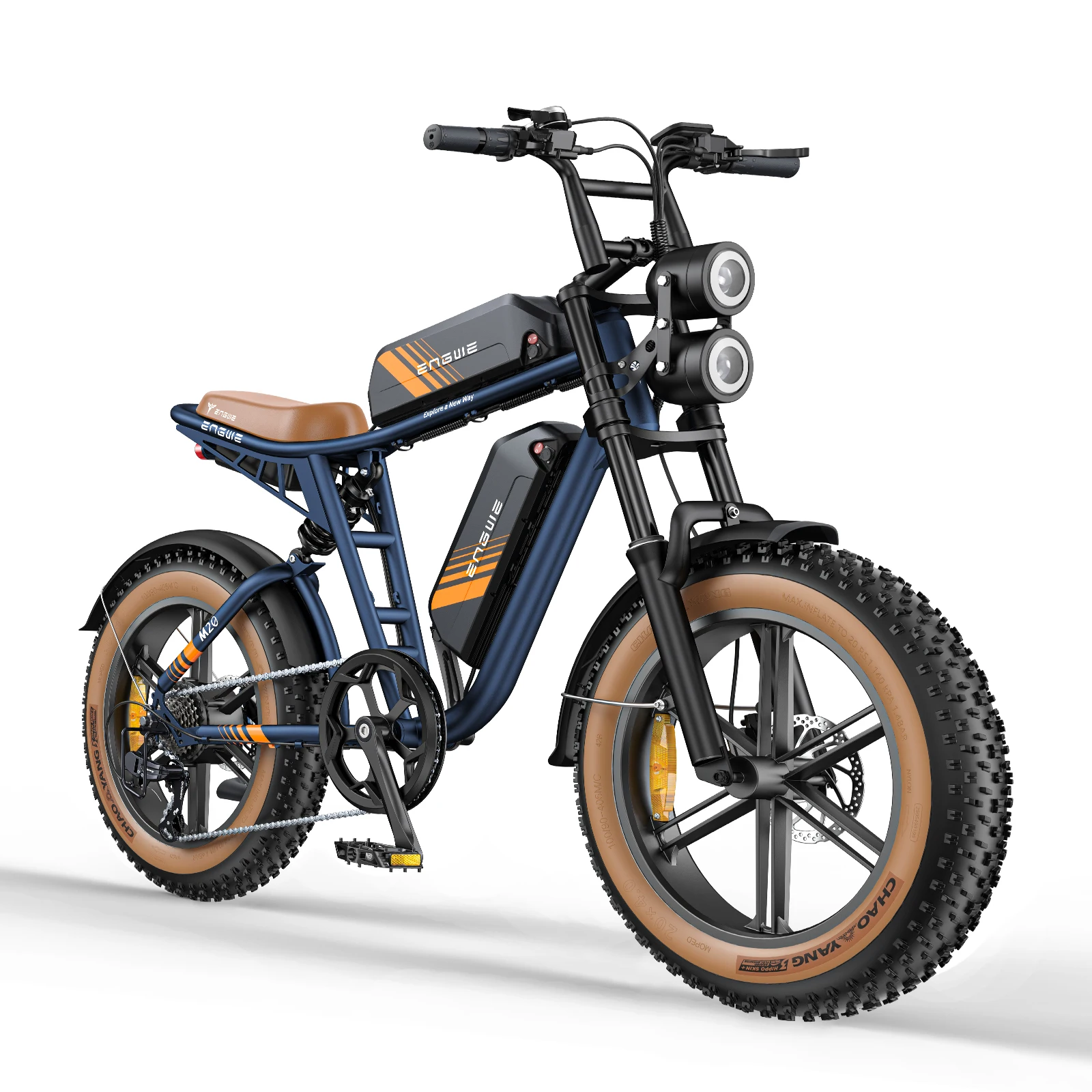ENGWE M20 2.0 750W Electric Bike, 1200W Peak, 52V 15.6Ah, 28 MPH, 81-Mile Range, 20x4 Fat Tires, Hydraulic Disc Brakes