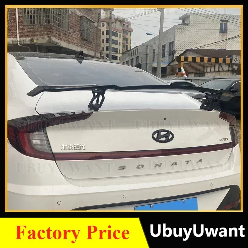For Hyundai NEW Sonata DN8 2019 2020-2022 Spoiler High Quality ABS Material Car Rear Wing Primer Color Rear Spoiler Sonata 10