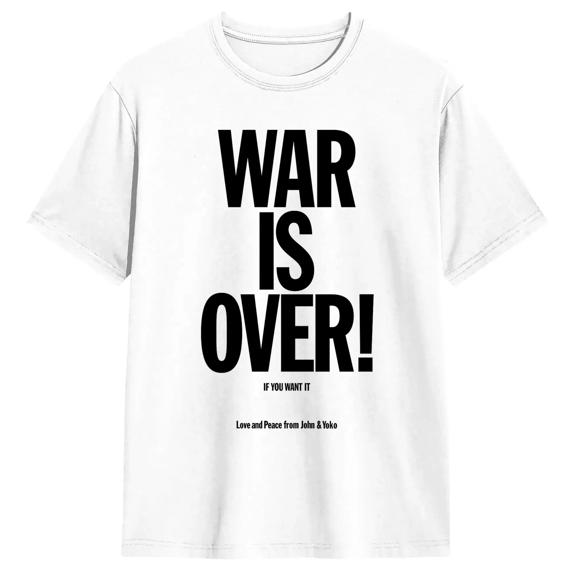 John Lennon War Is Over T-Shirt Beach  Pure Cotton T-Shirts For Man Casual Tee Shirt Short-Sleeve Y2K Basic Clothes