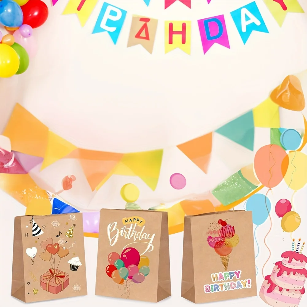 75pcs Medium-Sized Brown Paper Bags with Handles - Sturdy, Easy-to-Carry, Space-Saving, and Convenient for  - Perfect for Small