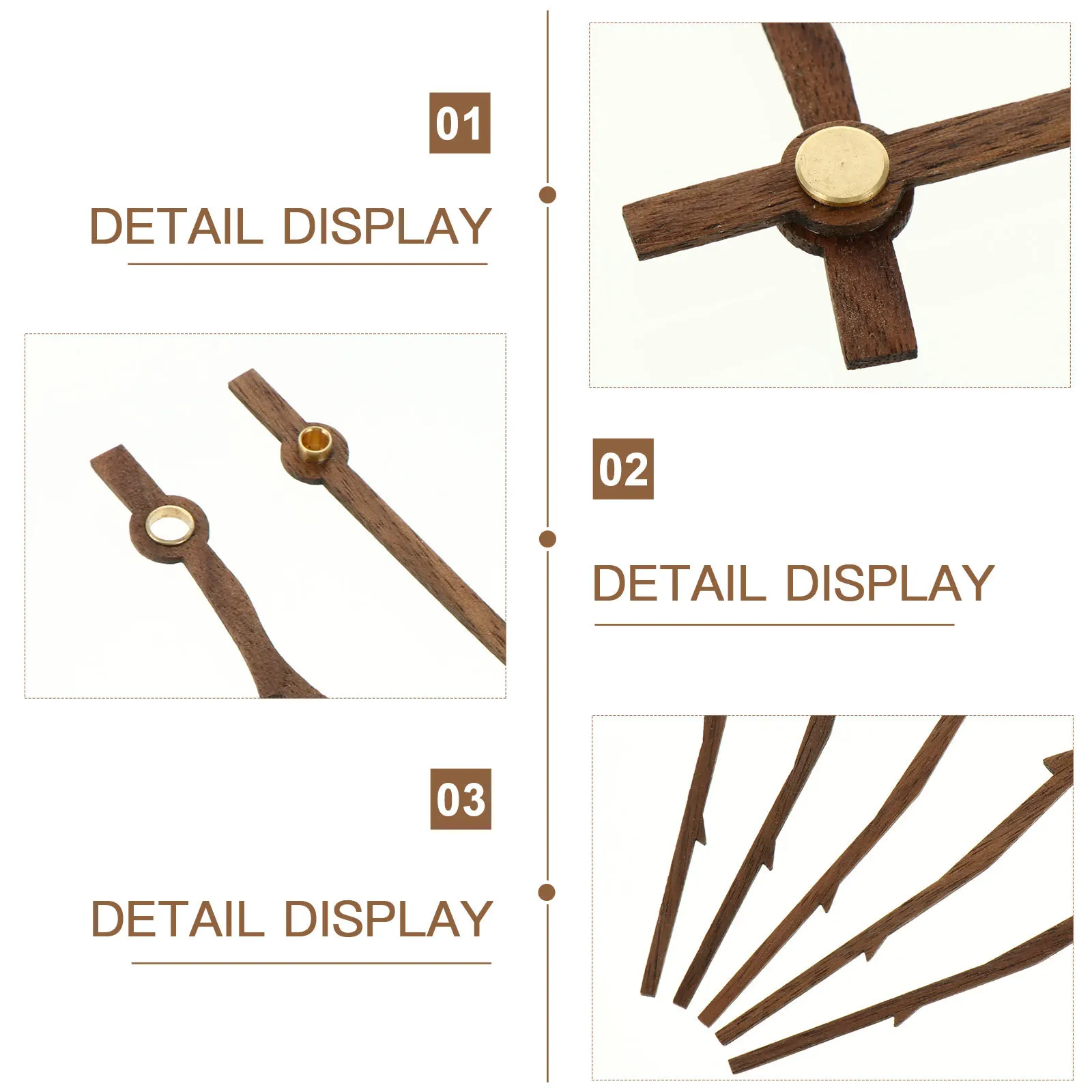 

5 set Wooden Mute Hands For Quartz Wall Repair Durable Clock Pointer Plate Clock Movement Supplies Home Decor