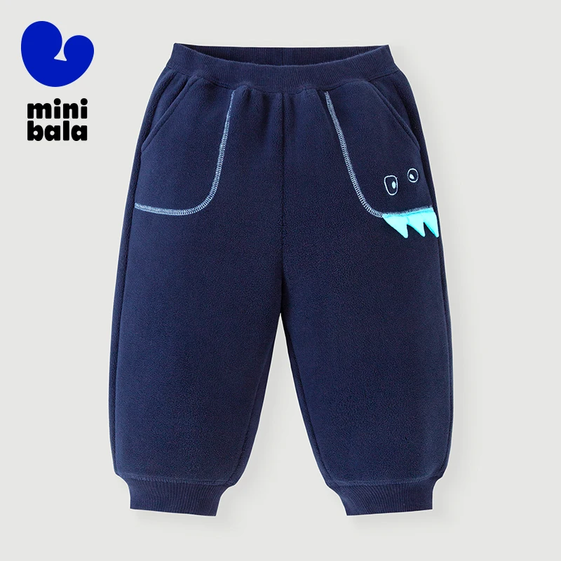 

Mini Bala Kids Pants 2025 Winter New Warm Double Sided Fleece lined Trousers