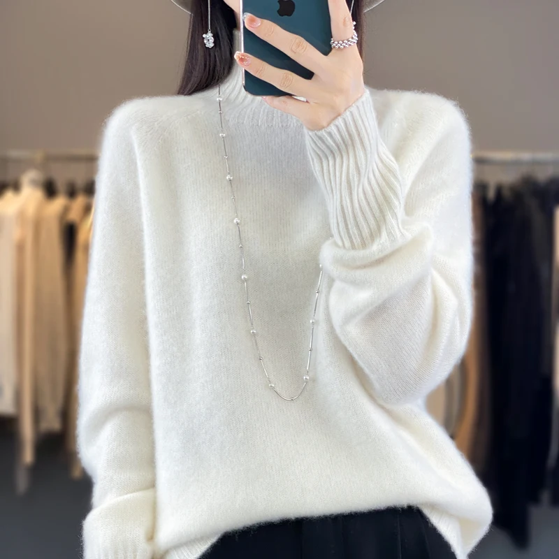 New heavy cashmere sweater thickened Faye Wong with the same first-line ready-to-wear turtleneck loose pullover sweater bottomin