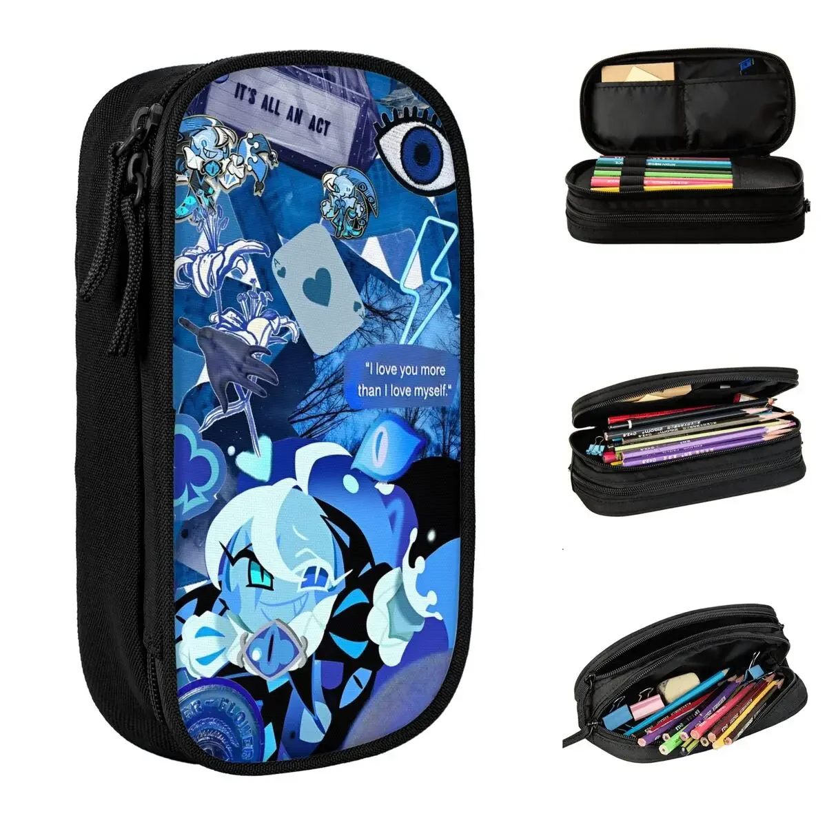 Shadow Milk Cookie Run Kingdom Pencil Cases Cute Cartoon Anime Pen Box Bags Student Large Storage Students School Pencilcases