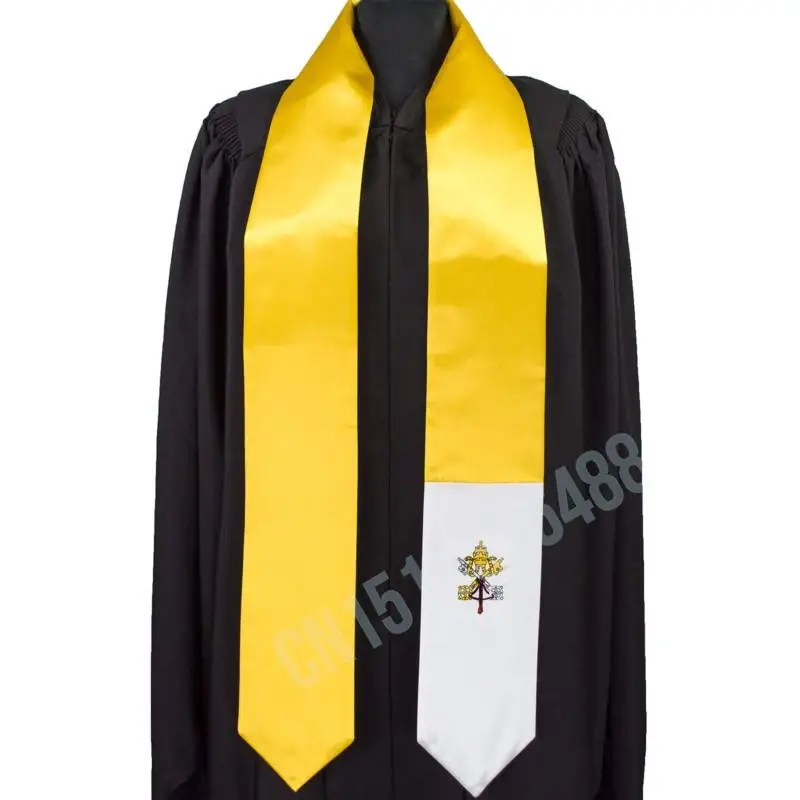 Vatican City Flag Scarf Top Print Graduation Sash Stole International Study Abroad Adult Unisex Party Accessory