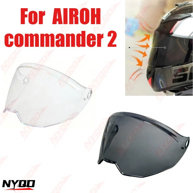 Suitable for AIROH Helmet Lenses Anti-fog Discoloration Commander 2 Helmet Lenses Helmet Accessories