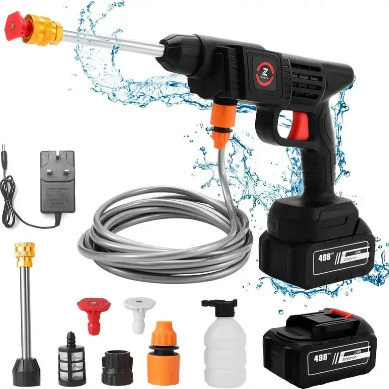 Nettoyeur haute pression sans fil 70BAR, pistolet à eau de jardin, machine de nettoyage à eau avec batterie 20000mAh pour Makita