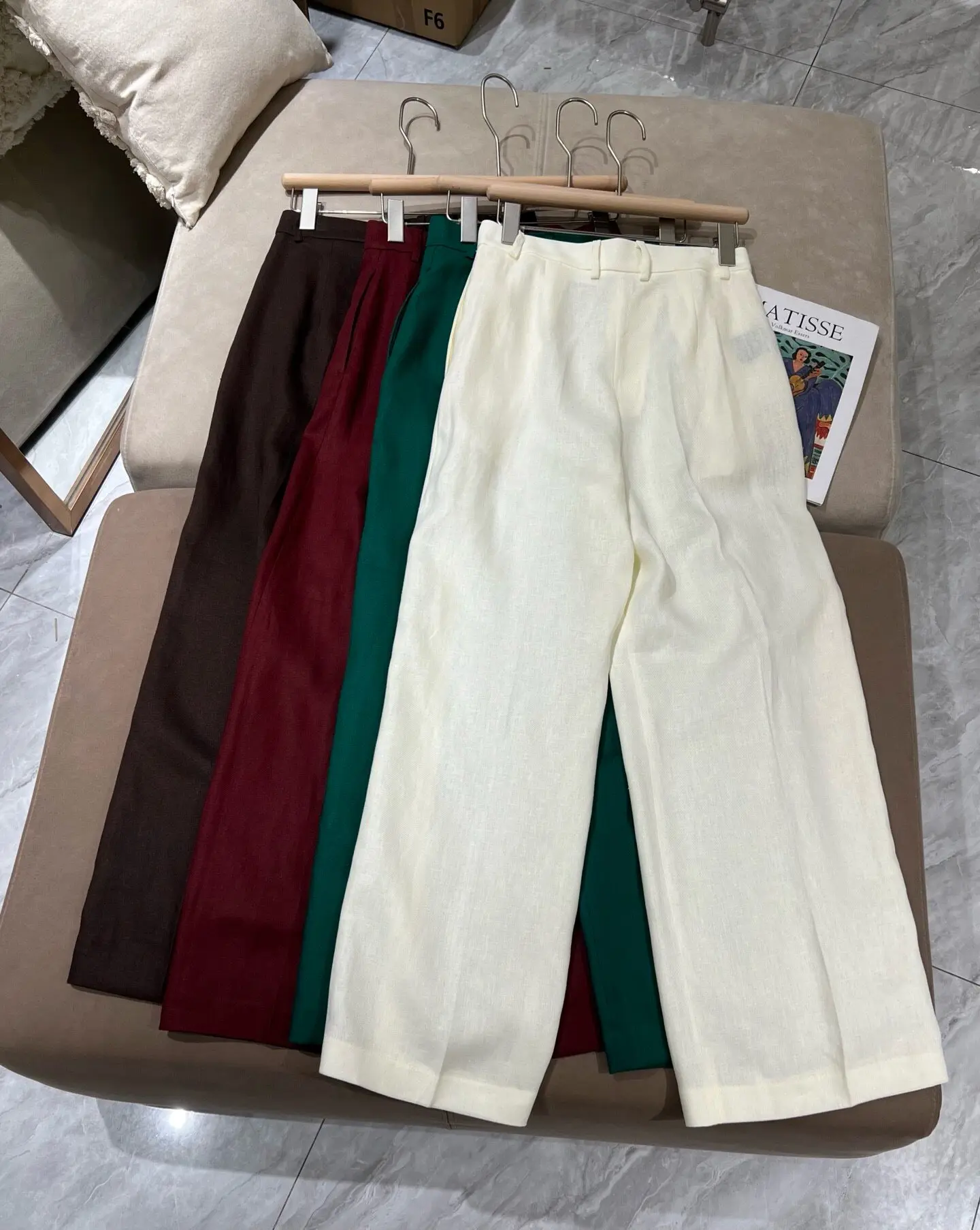 Spring Summer New Women's High Waist Linen Suit Pants Fashionable Versatile
