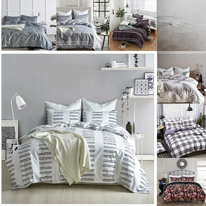 プリント寝具3点セット 掛け布団カバー シーツ クロスボーダー ホームテキスタイル 羽毛布団 キルトカバー ベッドスプレッド ブランケット