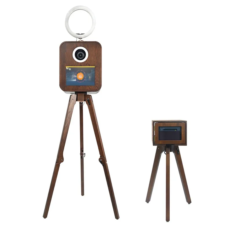 Wood Grain Interactive Vintage Camera Photo Booth Camera Photo Booth Party Touch