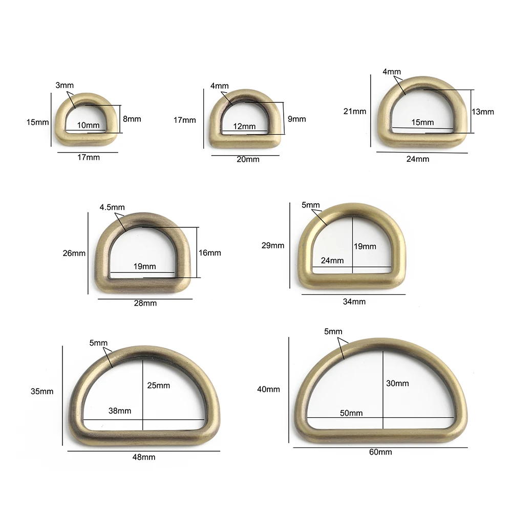 50PCS 10-50mm Metal D Ring Belt Strap Buckles Clasp For Webbing Backpack Purse Bag Dog Pet Collar Garment Leather Accessories