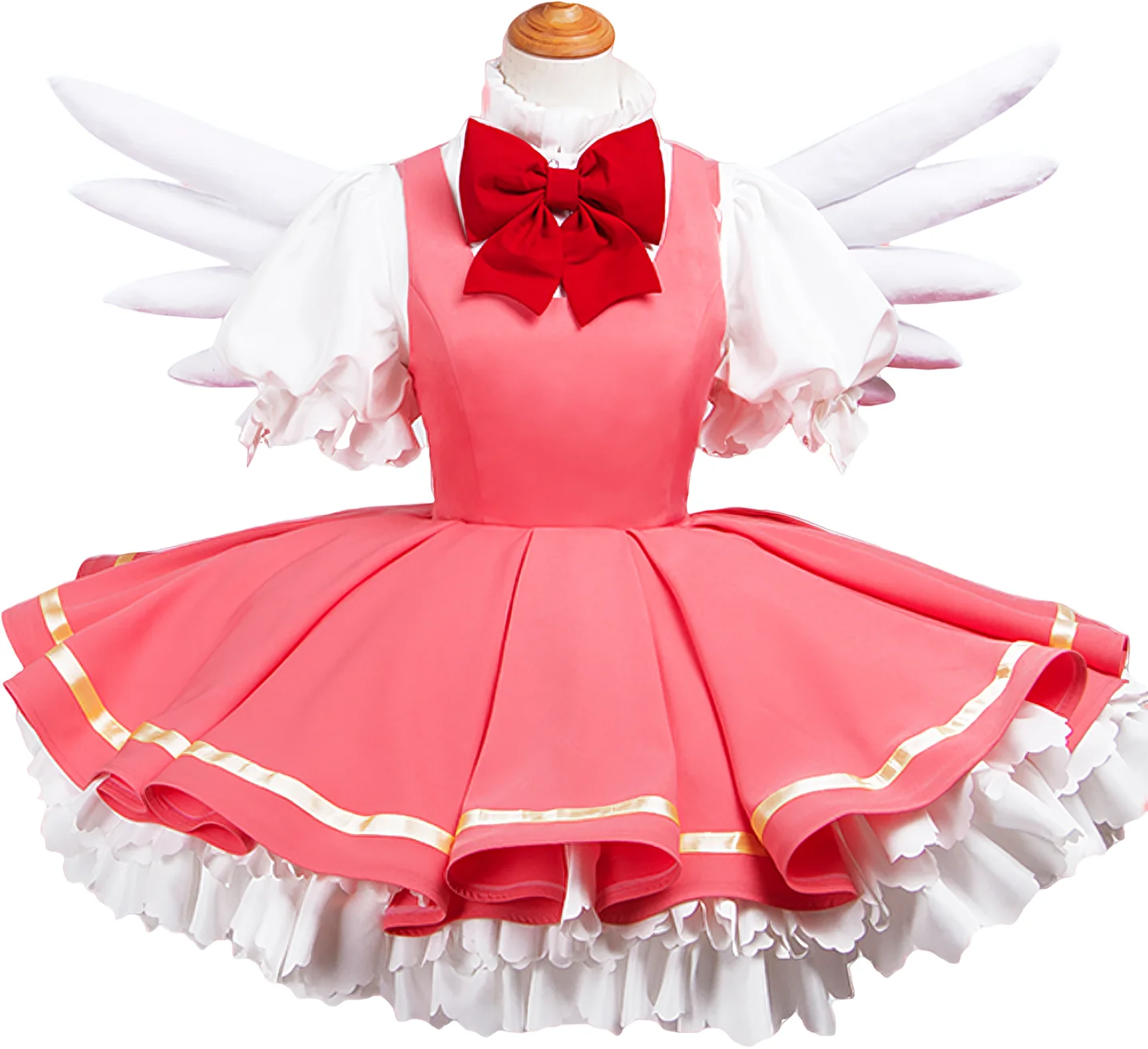 CosplayLove Card Captor KINOMOTO SAKURA Cosplay Costume Pink Dress For Girl Halloween Christmas