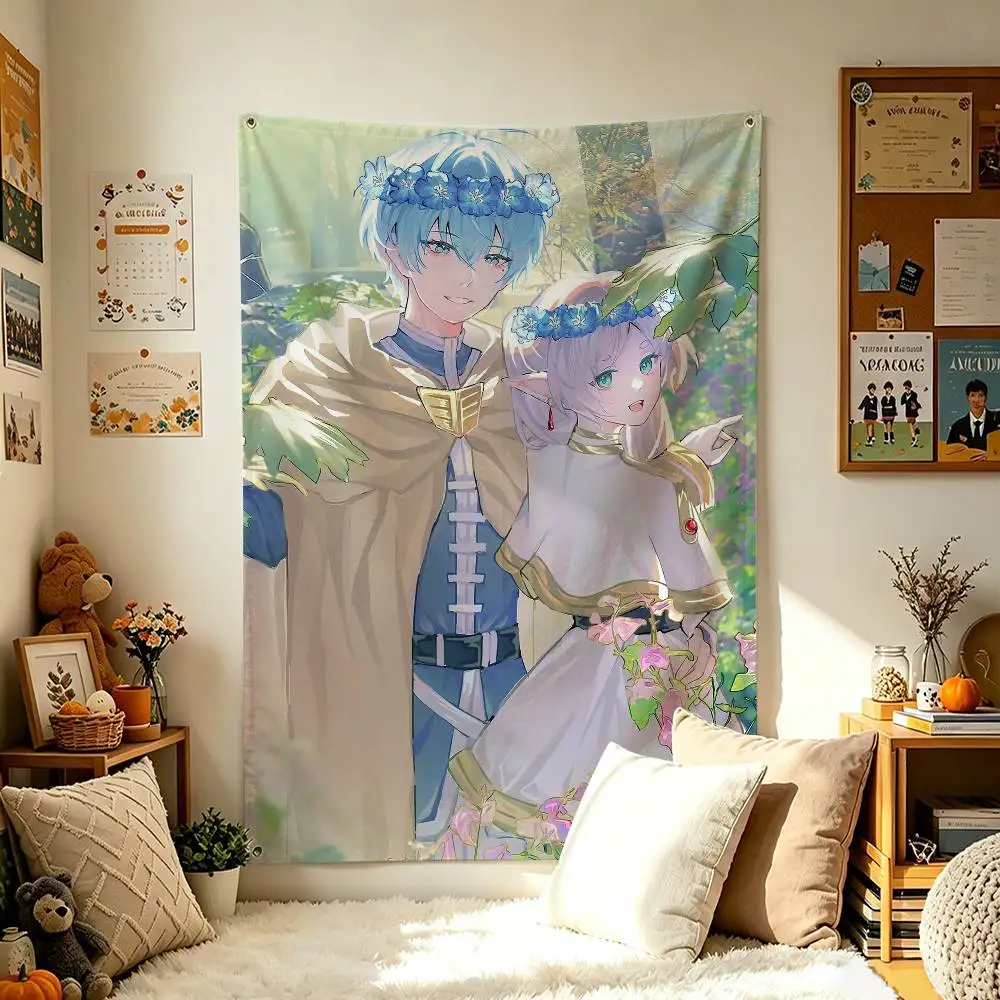 F-Frieren H-Himmel B-Beyond J-Journeys End Vertical Flag Tapestry Wall Hanging Indoor Outdoor Home Decor