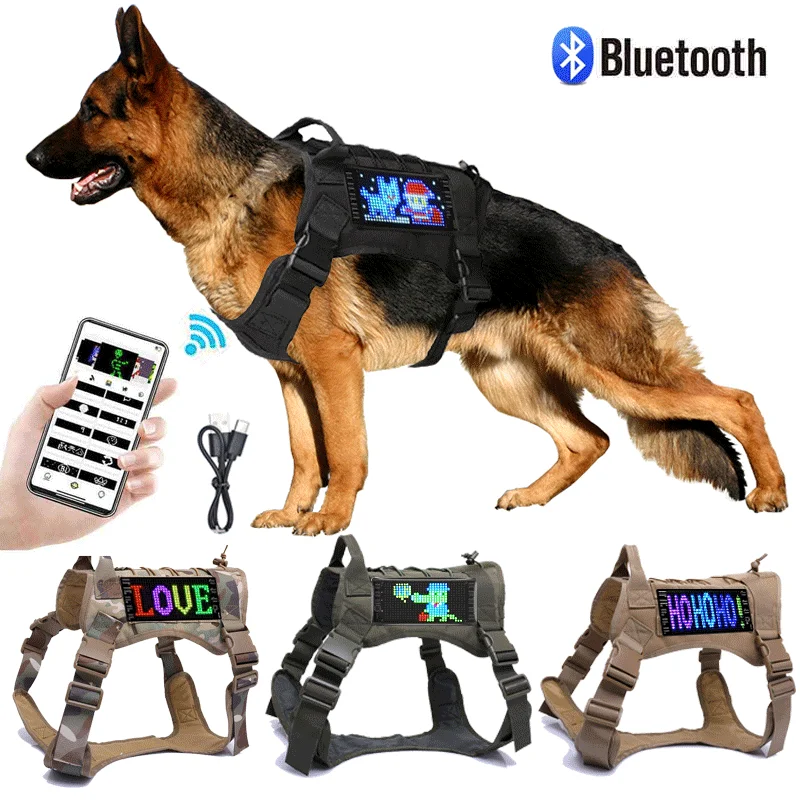 

Tactical Dog Harnesses Pet Training Vest for Small Big Hunting Adjustable Wear LED Bluetooth Sign Pet Training Vest Pet Supplies