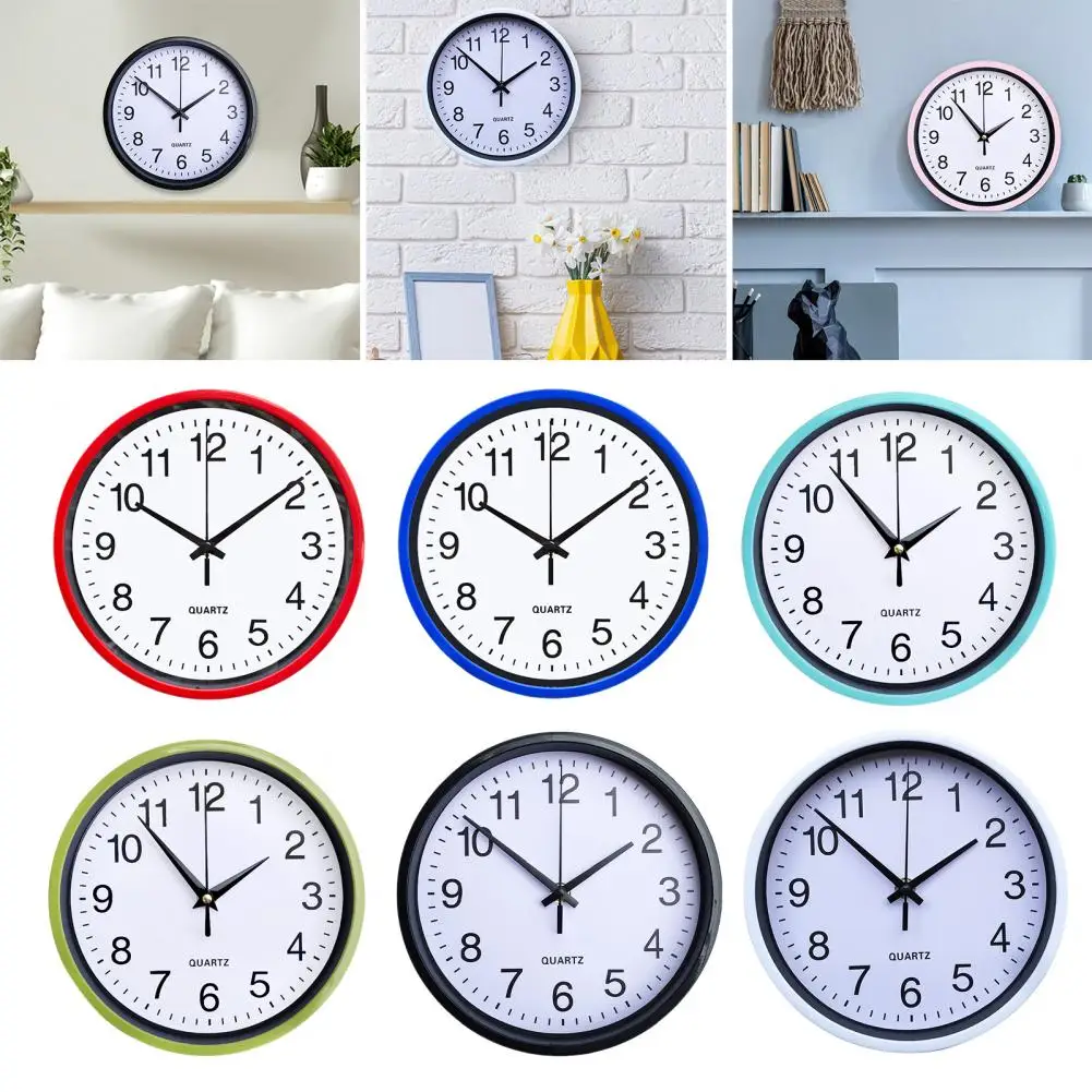 8 Inch Wall Clock Silent Non-Ticking Hanging Clock Large Number Round Clock Sleek Design Wall Clock For Home Office Decoration