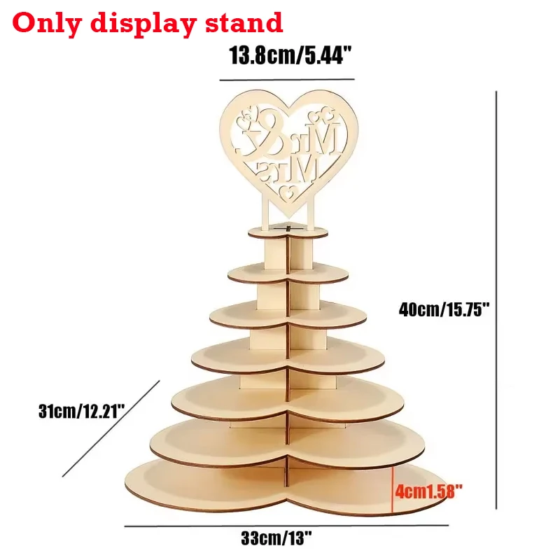 7 Ters Heart Mr & Mrs Ferrero Rocher Pyramid Wedding Chocolate Dessert Candy Display Stand Holder Valentine\'s Day Chocolate Gift