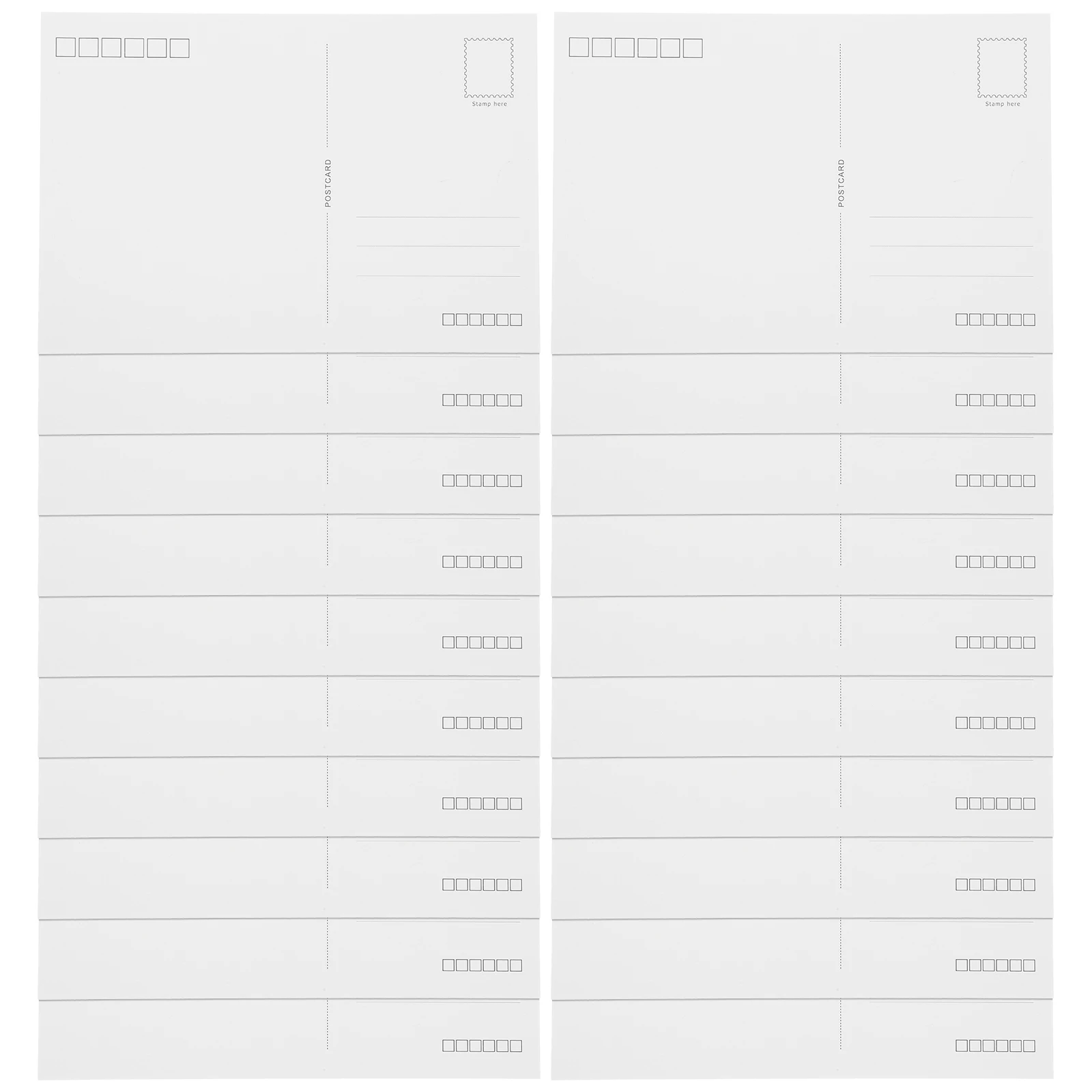 

20 шт. пустые открытки для почтовых отправлений, белый картон, сделай сам, художественное письмо, отправка, украшение, поздравительные открытки для печати