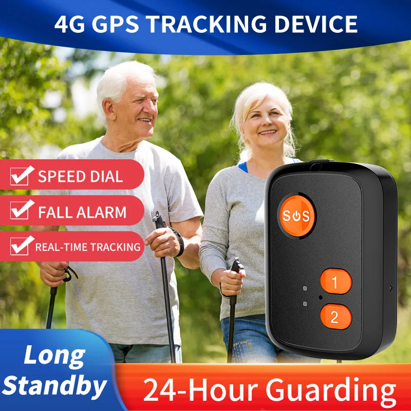 Alarma de emergencia para ancianos, rastreador GPS, 4G LTE 3G 2G GSM, botón de SOS, resistente al agua IP67