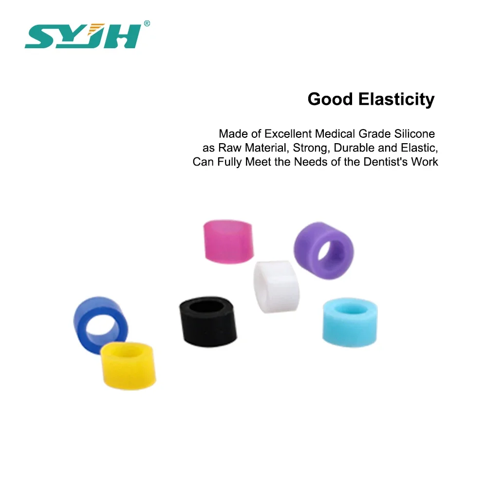 SYJH Dental 100Pcs/Box Silicone Code Ring Multi Color Identification Circle Autoclavable Fit All Hand Instruments Dentistry Tool