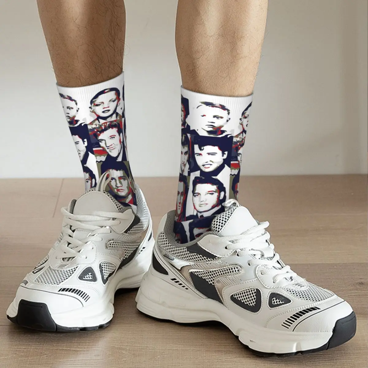 Elin Design-Chaussettes de Basketball en Polyester pour Homme et Femme, sulf, Absorbant la Sueur, The Born Legend E-Elvis P-Presleys