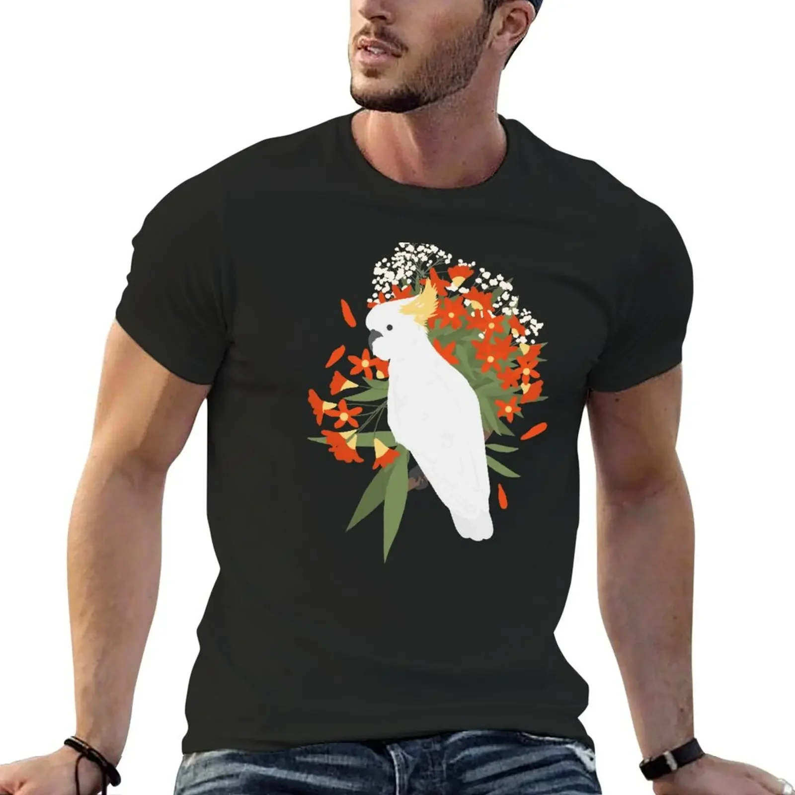 Sulfur crested cockatoo T-Shirt basketball graphic tees summer clothes oversized T-shirt men