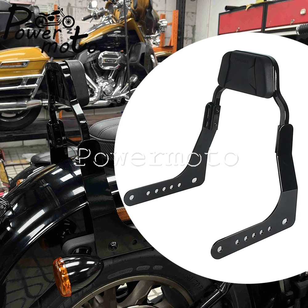 Motorcycle Stealth Detachable Rack Backrest Low Profile Fixed Sports Sissy Bar For Harley Softail Low Rider FXLR S FXLRS 2018-25