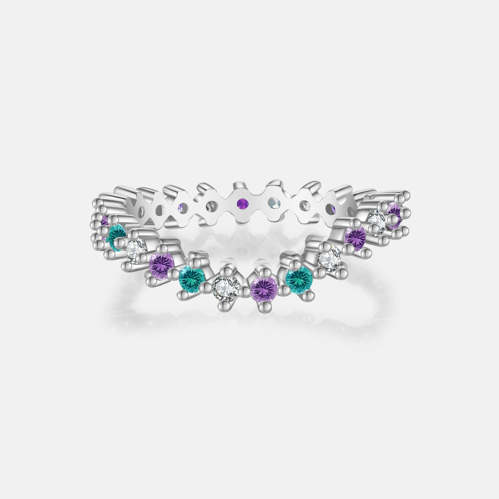 

VEWANT Women 925 Sterling Silver Colorful Zircon Irregular Ring 2026 Engagement Wedding Anniversary Gift Fashion Fine Jewelry