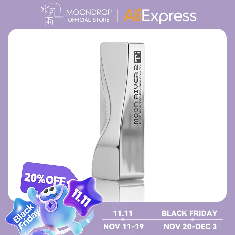 Amplificador portátil de auscultadores Moonriver2 TI, DAC e AMP, 3,5mm de terminação única, 4.4 Balanced, DSD256, 32Bit, 384kHz, Moonriver 2