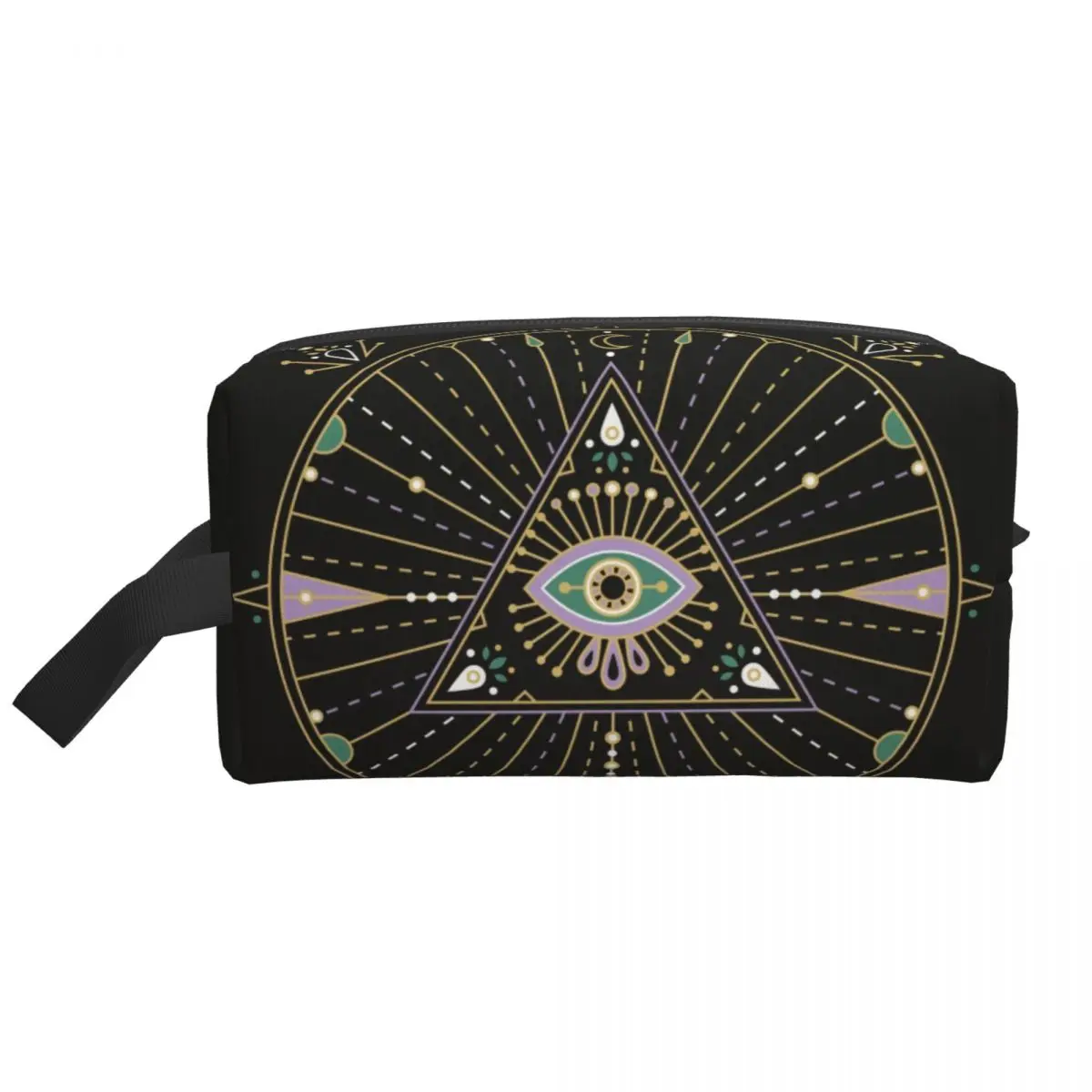 Evil Eye Mandala Art Travel Cosmetic Bag for Women Hamsa Eyes Amulet Toiletry Makeup Organizer Lady Beauty Storage Dopp Kit