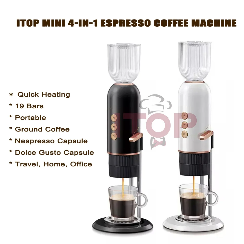 ITOP 19 Bar Portable Coffee Maker With Ground Coffee Nespresso Capsule Dolce Gusto Capsule Tea 4-In-1 Espresso