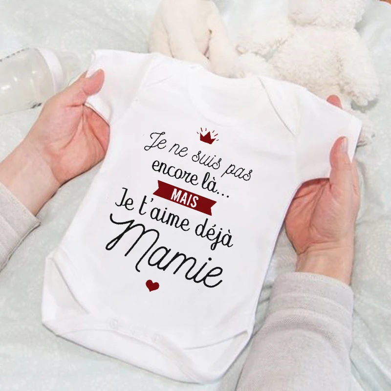 Kocham cię babcia ogłoszenie noworodka body dziecięce letni maluch kombinezon unisex ciąża ujawnienie ubrań prezenty dla babcie