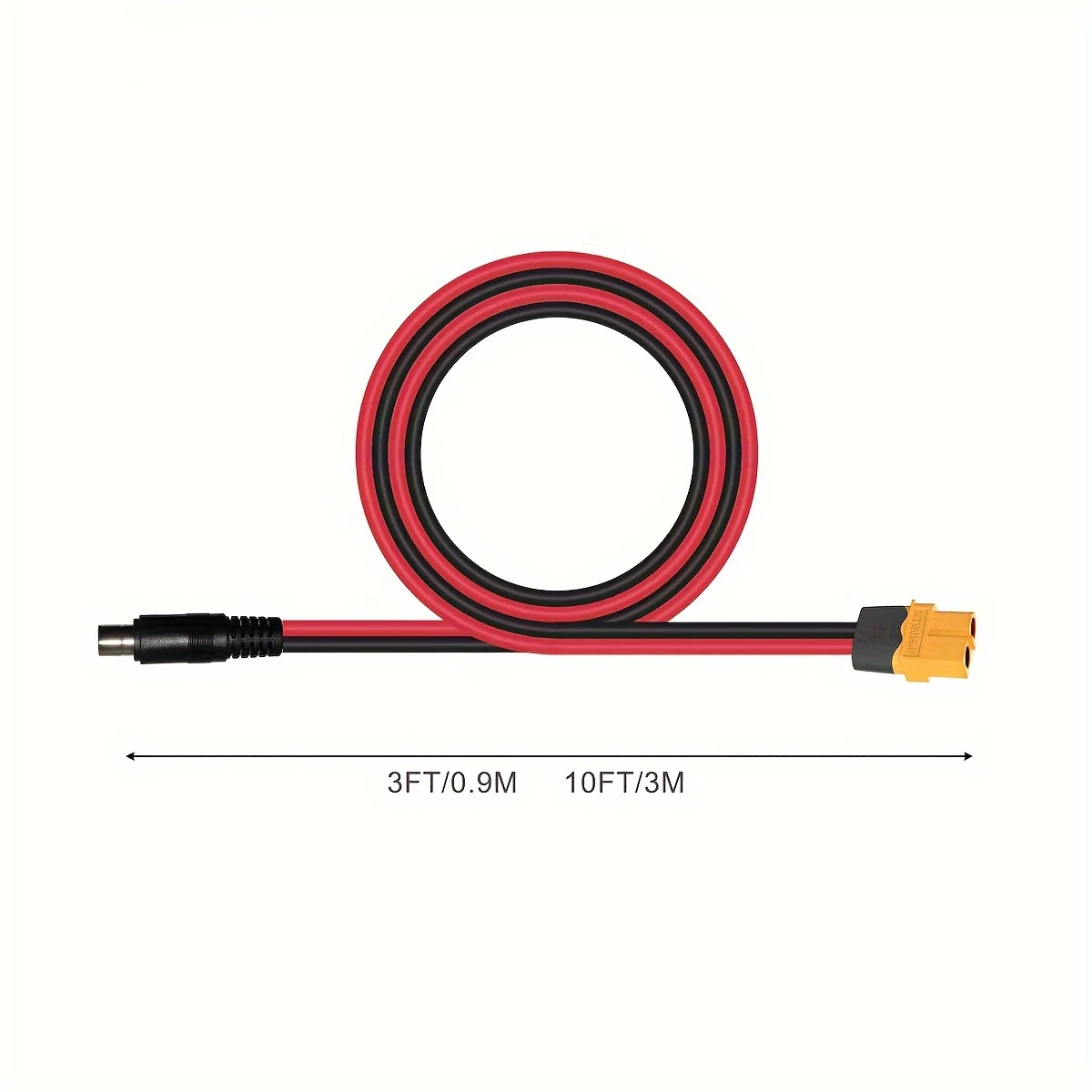 JMUYTOP XT60 Female To DC 5521 Male extension cable 10FT/118in 14AWG For LifePO4