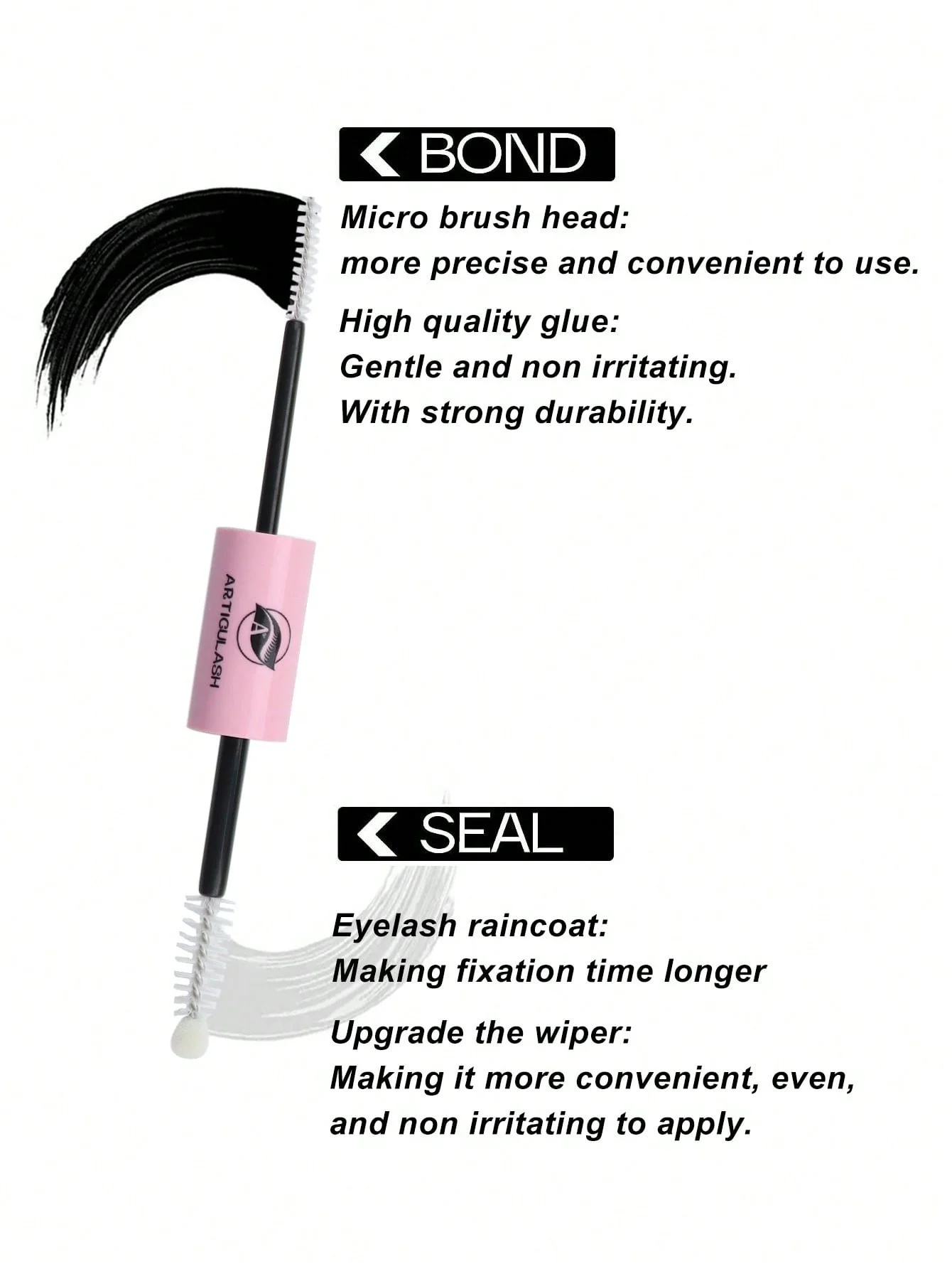 Pegamento y sello de pestañas para grupos de pestañas, unión y sello fijo fuerte, removedor, pegamento de pestañas duradero de 48H, pegamento para extensión de pestañas