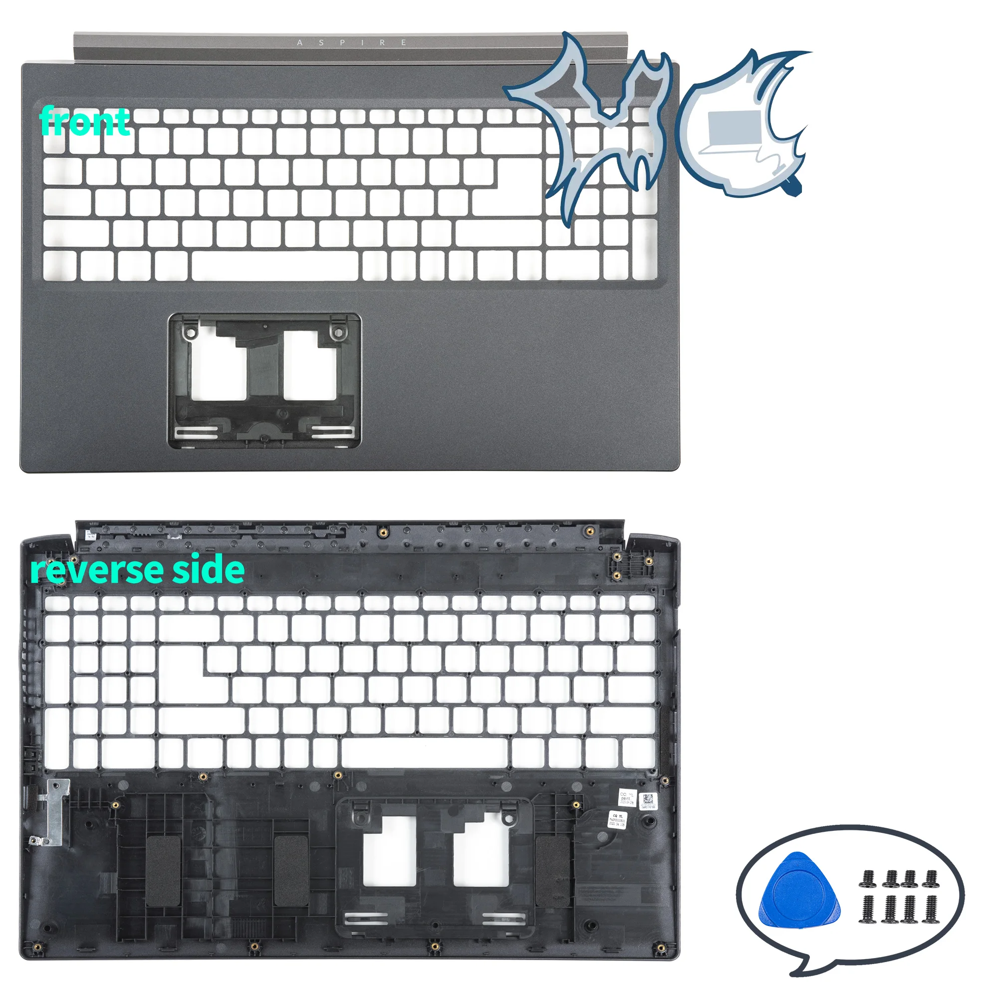 Imagem -03 - Plástico para pc para Acer Aspire A71575g A71541g N19c5 Cinza Lcd Capa Traseira Apoio para as Mãos Superior Portátil Habitação Case Substituição Peças de