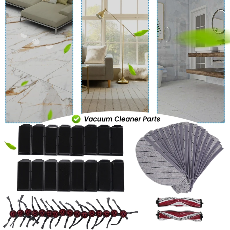 SANQ 메인 사이드 브러시 헤파 필터 걸레 천 액세서리 교체 부품, Yeedi C12, C12 플러스, C12 프로 플러스용