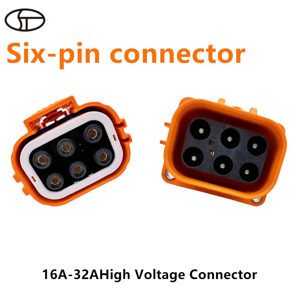 

Шестиядерный высоковольтный разъем нового энергетического автомобиля 16А-32А, водонепроницаемый, небольшой квадратный, небольшой ток
