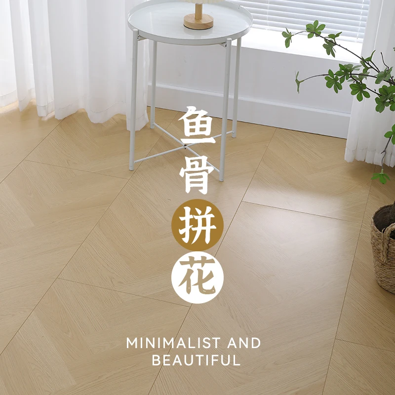 Retro personality of Nordic art mosaic clothing store with fishbone herringbone pattern strengthening composite wood floor