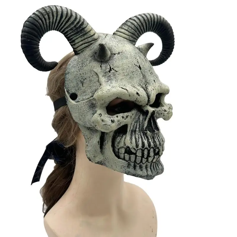 39bd geit hoofd schedel masker duivel demonen masker cosplay Halloween kostuums achtervolgde huisdecors prop maskerades masker