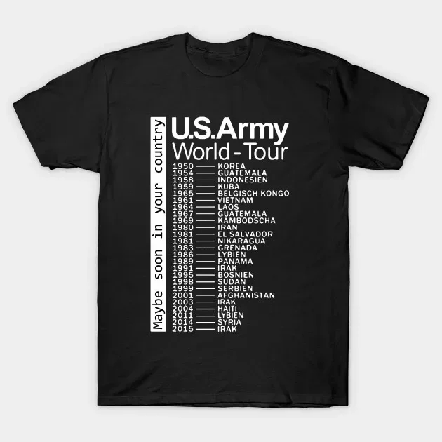 

The US Army World Tour T-Shirt 100% Cotton O-Neck Summer Short Sleeve Casual Mens T-shirt Size S-3XL
