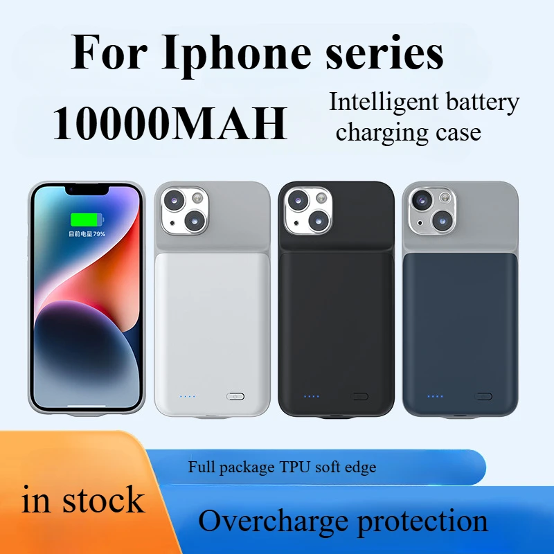 

10000mAh New Large Capacity Apple 16 Wireless Back Clip Battery Portable Soft Edge Phone Case Mobile Power Bank