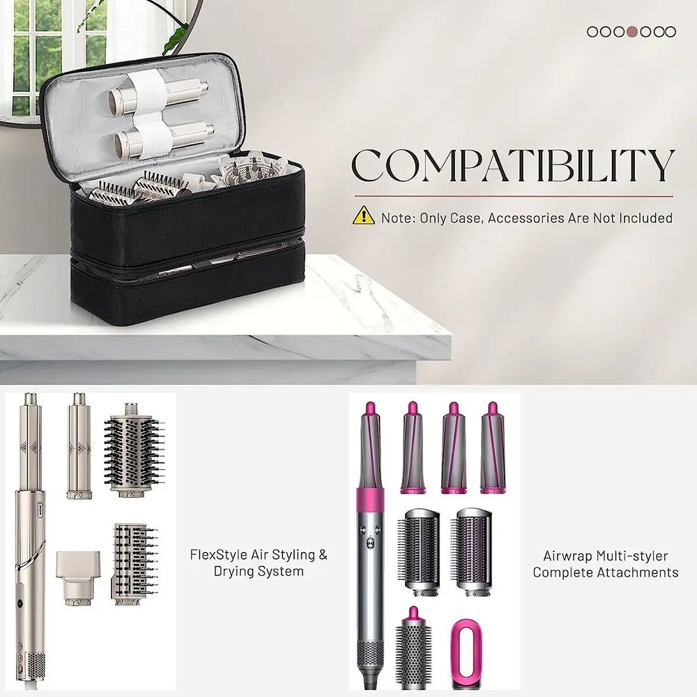 

Двухслойный чехол для фена, большая вместительная водонепроницаемая сумка для бигуди, портативная сумка для Shark Flexstyle/Dyson Airwrap