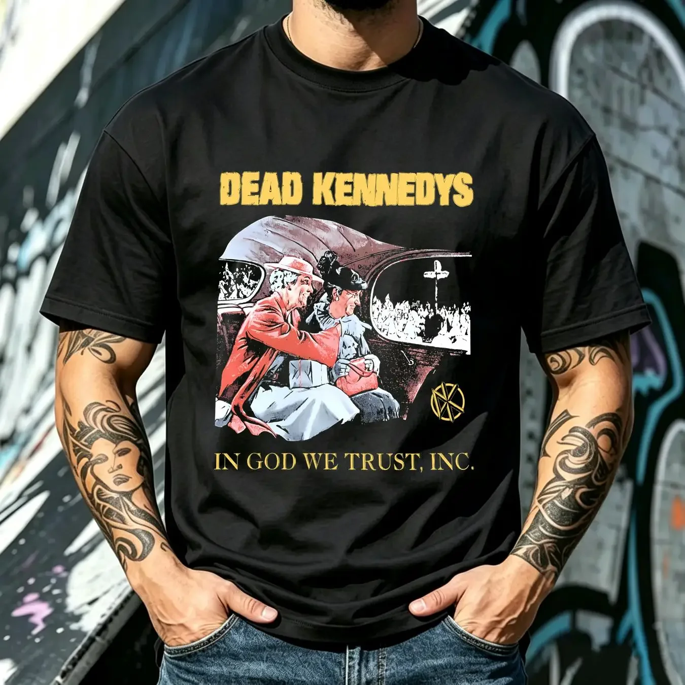 washed T Shirt Cotton Dead Kennedys In God We Trust Inc D H Peligro Jello Biafra vintage Washed Top For Everyday Wear
